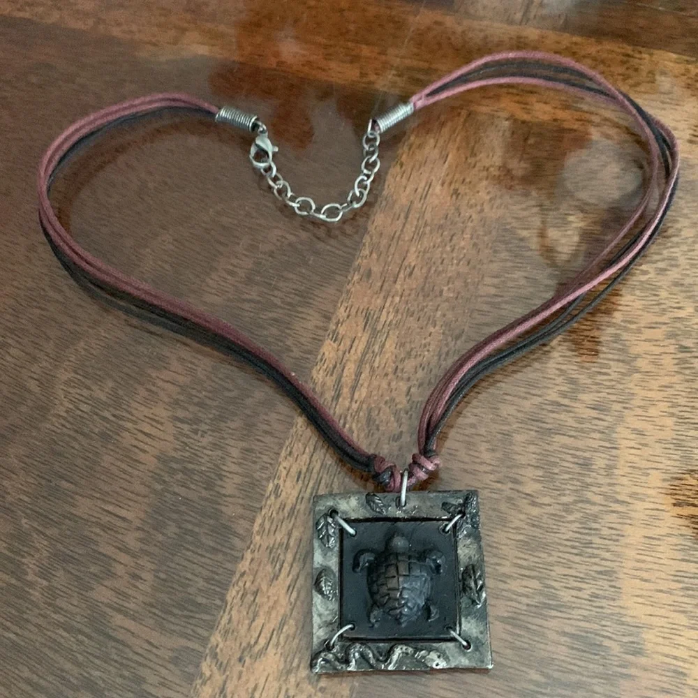Sea Turtle Pendant Necklace Adjustable Choker